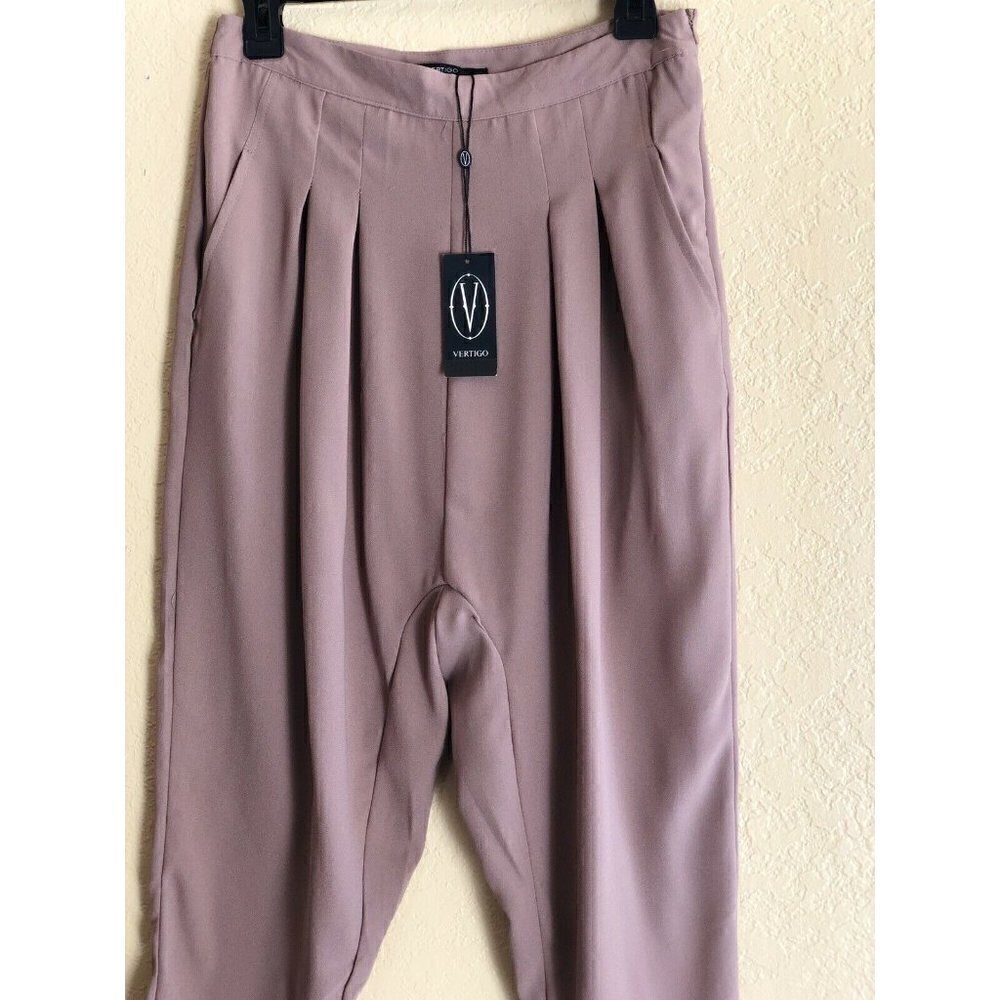 $150 Vertigo Women’s Solid Two-Pocket Pleated Cropped Pants Size M Trousers - Picture 5 of 8